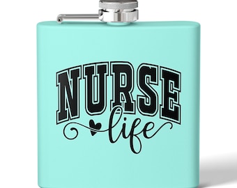 ナースライフフラスク｜ステンレス製ヒップフラスク、6オンス｜豊富なカラーバリエーションからお選びいただけます