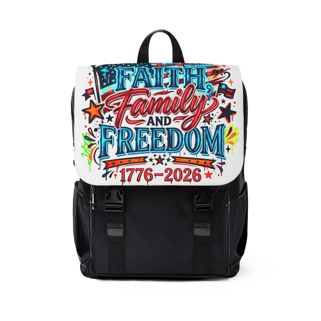 Family and Freedom 1776 2026 Backpack | Patriotic Stars Stripes Design ...