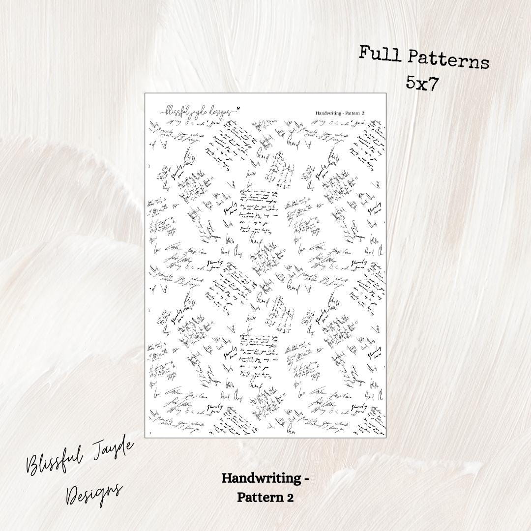 Handwriting Full Pattern Overlays // Decorative Stickers // Planning ...