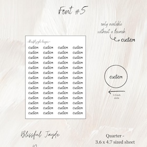 Custom Script Planner Stickers: Personalized Text, Cursive & Print Font #5