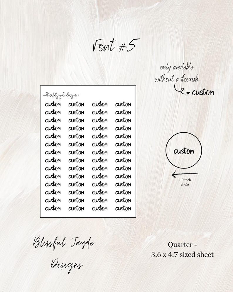 Custom Script Planner Stickers: Personalized Text, Cursive & Print Font #5