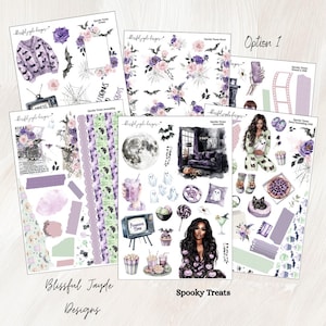Kit di journaling Spooky Treats: adesivi per planner di Halloween, scrapbooking (5 x 7 pollici, opzioni opache)