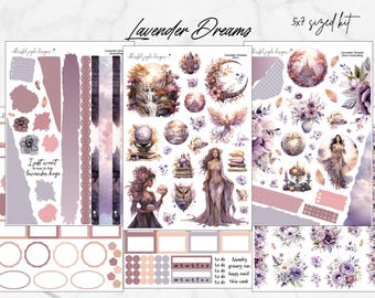 Journaling Kit // Lavender Dreams // Any Style Planner Sticker Kit Journaling, Scrapbooking, Functional Planner, 5 x 7 Sticker Kit
