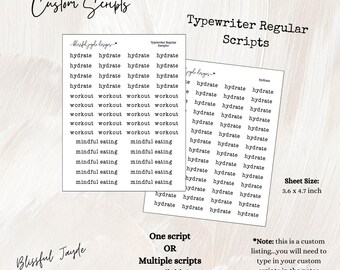 Typewriter Regular Custom Scripts // Script Stickers // Planner Stickers