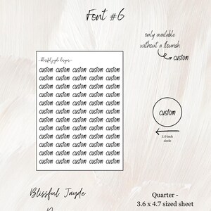 Custom Script Planner Stickers: Personalized Text, Cursive & Print Font #6