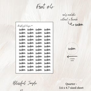 Custom Script Planner Stickers: Personalized Text, Cursive & Print Font #4