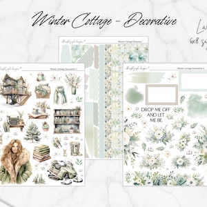 Kit decorativo GRANDE // Cottage invernale // Kit adesivi per planner di qualsiasi stile Journaling, Scrapbooking, Planner funzionale, kit adesivi 6x8