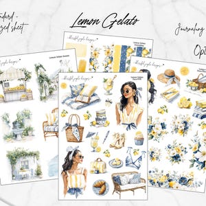 Journaling Kit // Lemon Gelato // Any Style Planner Sticker Kit Journaling, Scrapbooking, Deco Planner, 5 x 7 Sticker Kit