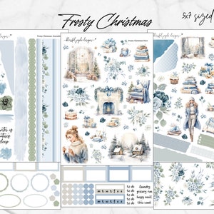 Journaling Kit // Frosty Christmas // Any Style Planner Sticker Kit Journaling, Scrapbooking, Functional Planner, 5 x 7 Sticker Kit