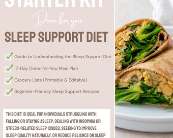 Sleep Support Nutrition Plan | 7-Day Meal Plan & Recipes (Digital Download)