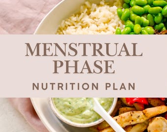 Menstruation Phase Nutrition Plan, Nutrition Guide, Hormone-Balancing, Fertility, Cycle Syncing, Perimenopause, Teenage Girls Health