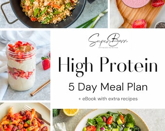 5-Day High Protein Meal Plan, Women's Nutrition Guide (Digital Download)