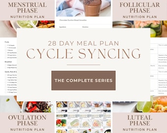 28 Day Cycle Syncing Support Meal Plans (with prep guides), Hormone-Balancing, PCOS, Pre-Menopause, Fertility