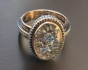 18K gold floating diamond ring handmade