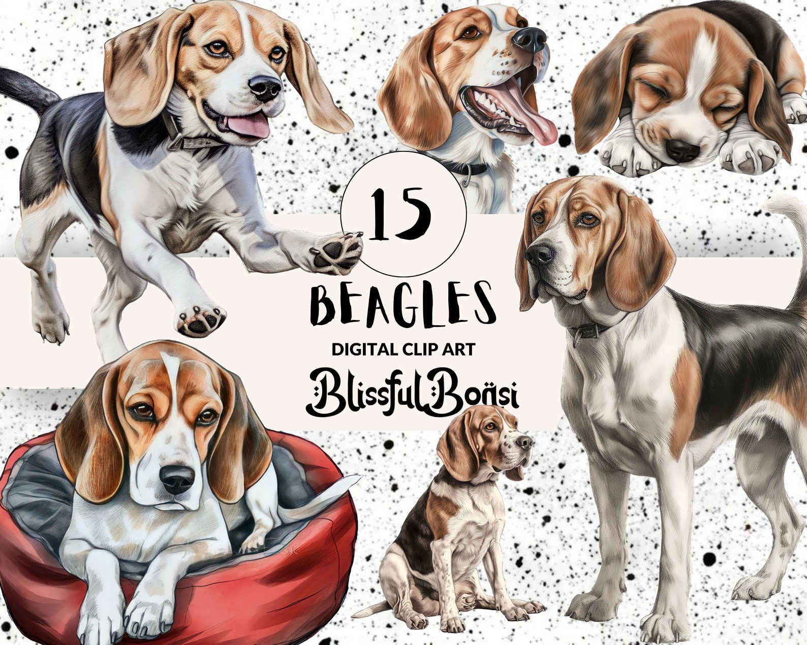 Beagles Clip Art Beagles Images for Projects of Dogs Digital Images of — free download