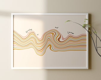 HEALING is not LINEAR psychologist office decor school counselor wall art for kids therapy gift prints therapist poster sign mental health