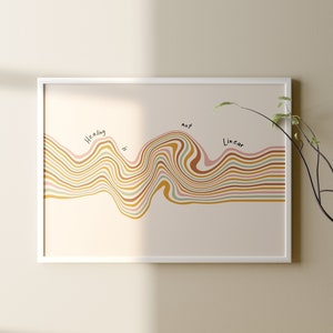 HEALING is not LINEAR psychologist office decor school counselor wall art for kids therapy gift prints therapist poster sign mental health