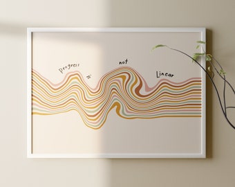 PROGRESS is not LINEAR psychologist office decor school counselor wall art for kids therapy gift prints therapist poster sign mental health