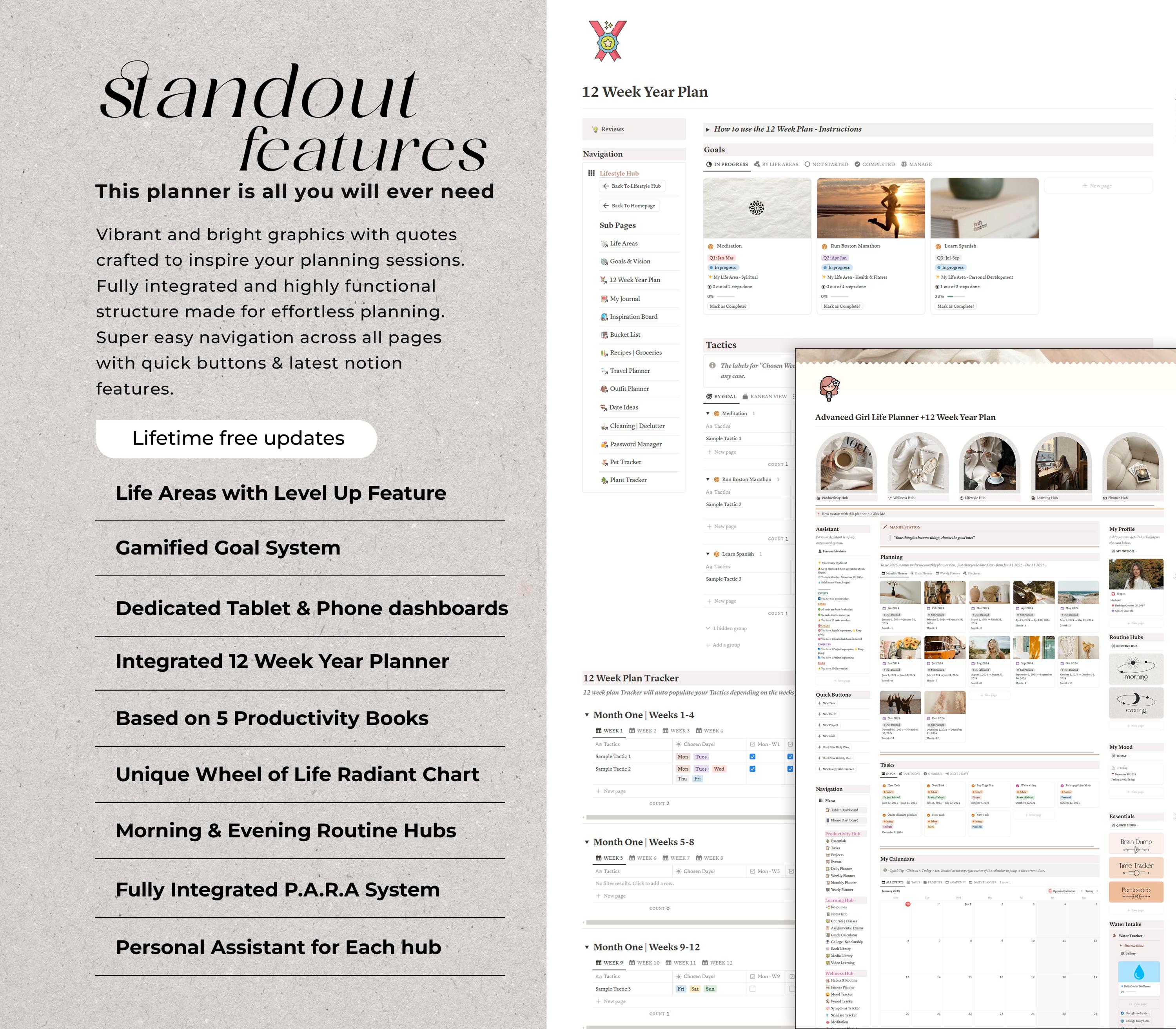 Advanced Life Planner Second Brain 2.0 All in One Notion 12 Week Year ...
