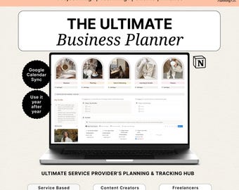 Plantilla de Notion para freelancers, CRM, seguimiento de clientes, planificador de negocios, gestión de proyectos, panel de control empresarial basado en servicios y planificador de trabajo.