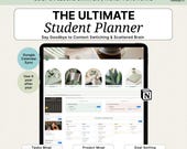 Academic Planner Notion | Notion Academic Dashboard Template | Student Life Planner | College Notes Weekly Planning