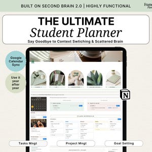 Academic Planner Notion | Notion Academic Dashboard Template | Student Life Planner | College Notes Weekly Planning