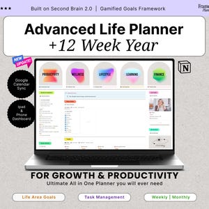 Notion Life Planner Second Brain 2.0 All in One Notion 12-Wochen-Jahresplaner ADHD Notion Template Notion Ultimativer Lebensplaner 2026