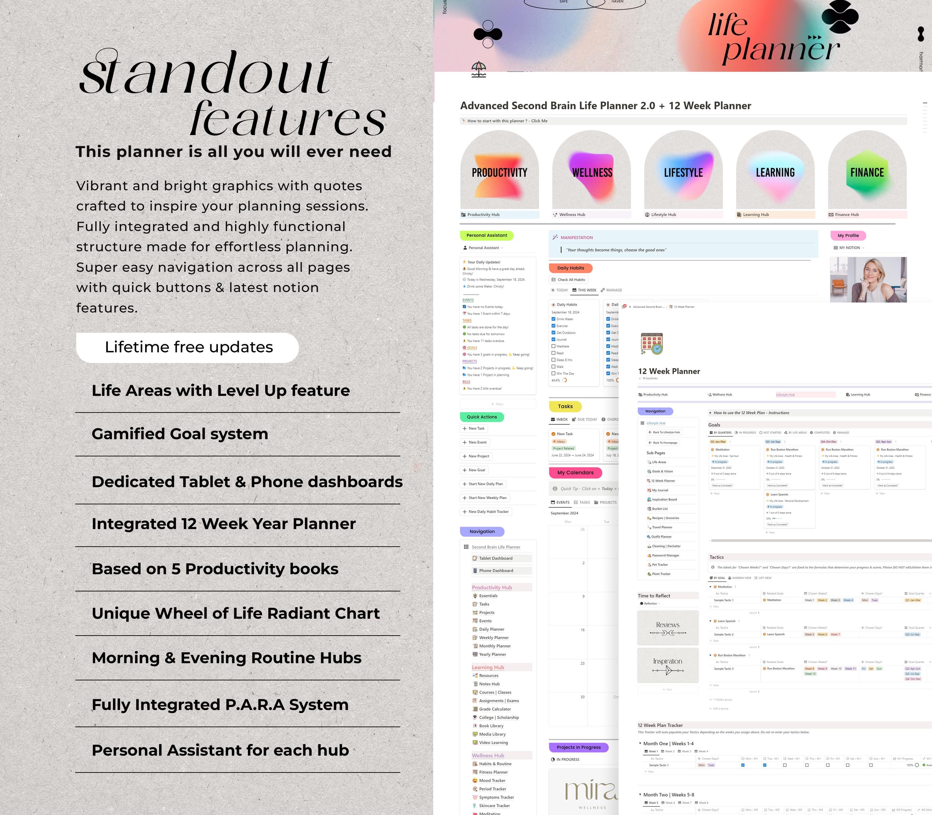 Notion Advanced Life Planner Second Brain 2.0 All in One Notion 12 Week ...