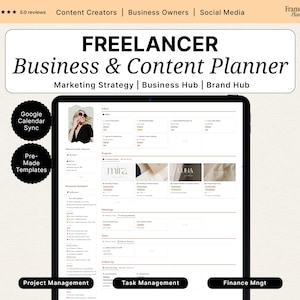 Notion Freelancer Business Planner | Project & Task Manager | CRM, Content Planner | All-in-One Solopreneur Toolkit image 1