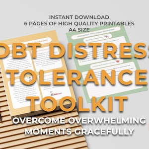 DBT Distress Tolerance Toolkit, Emotionale Regulation, psychische Gesundheit, Spickzettel Dialektische Verhaltenstherapie, Coping-Skills, Achtsamkeit