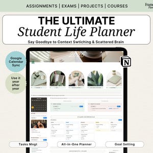 2026 Notion Student Life Planner, University Planner Template, Academic Student Digital Planner, College Planner, Assignment & Exam Tracker