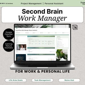 2026 Minimal Notion Second Brain | Productivity Dashboard | Project Task Manager Template
