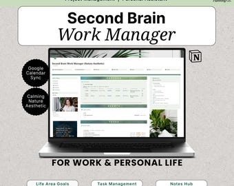 2026 Minimal Notion Second Brain | Productivity Dashboard | Project Task Manager Template