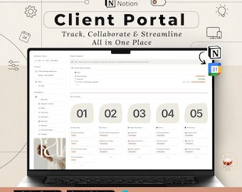 Notion Client Portal Template Project Management Notion Client Dashboard Notion Freelancer Onboarding Client Tracker Notion Business