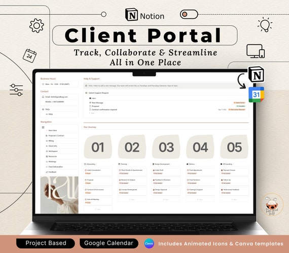 Notion Client Portal for Graphic Designers | Project and Client Tracker Template