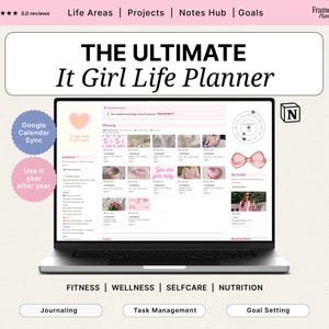 It Girl Planner Notion Template Notion Life Planner Dashboard Notion Planner Aesthetic Digital Planner Budget Tracker Productivity Template