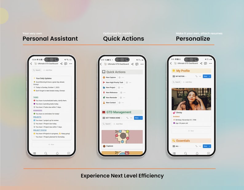 K&ouml;nnte beinhalten: Ein Screenshot einer mobilen App, die ein Dashboard mit einer Liste von Aufgaben, Projekten und Erinnerungen zeigt. Die App soll Benutzern helfen, ihre Zeit und Aufgaben effektiver zu verwalten. Die App hat eine saubere und moderne Oberfl&auml;che mit Fokus auf Einfachheit und Benutzerfreundlichkeit.