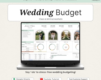 Hoja de cálculo de presupuesto de boda / Planificador de bodas de Google Sheets / Seguimiento de gastos / Costos y ahorros / Tablero de inspiración / Presupuesto de novia