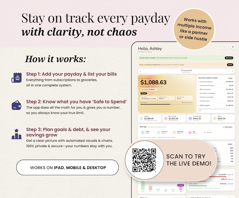 ADHD Budget Planner App Paycheck Budget Tracker Safe to Spend Money ...