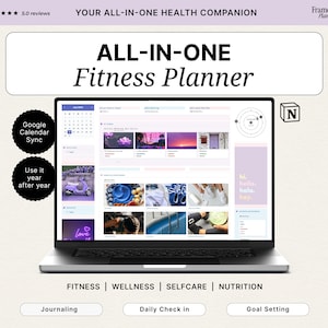 Notion Fitness Tracker | Workout Planner | Health Dashboard | Self-Care Journal | Habit Tracking | Daily Check-in | Journaling Hub