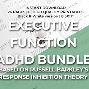 ADHD Executive Function adhd worksheets working memory adhd therapy tools for teens and adults executive dysfunction adhd planner for adults