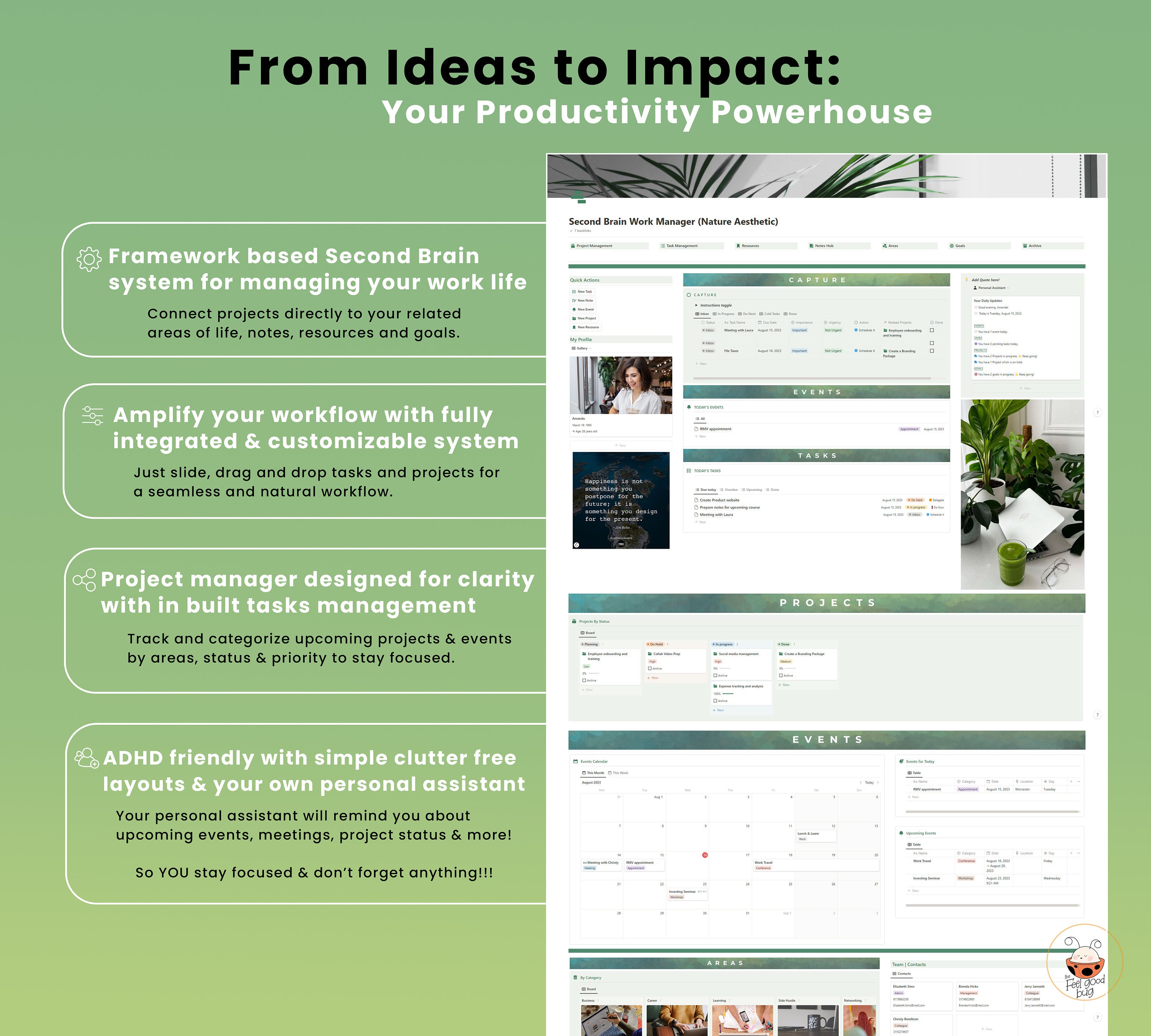 2026 Minimal Notion Second Brain | Productivity Dashboard | Project ...