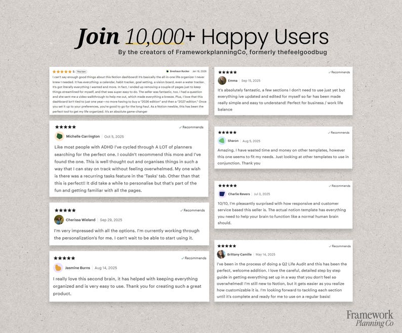 Notion ADHD Planner | Second Brain, GTD & 12 Week Year Life Dashboard Template image 11