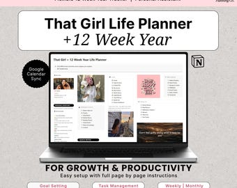 Notion That Girl Planner | All-In-One Life & Business Planner with 12 Week Year + Second Brain