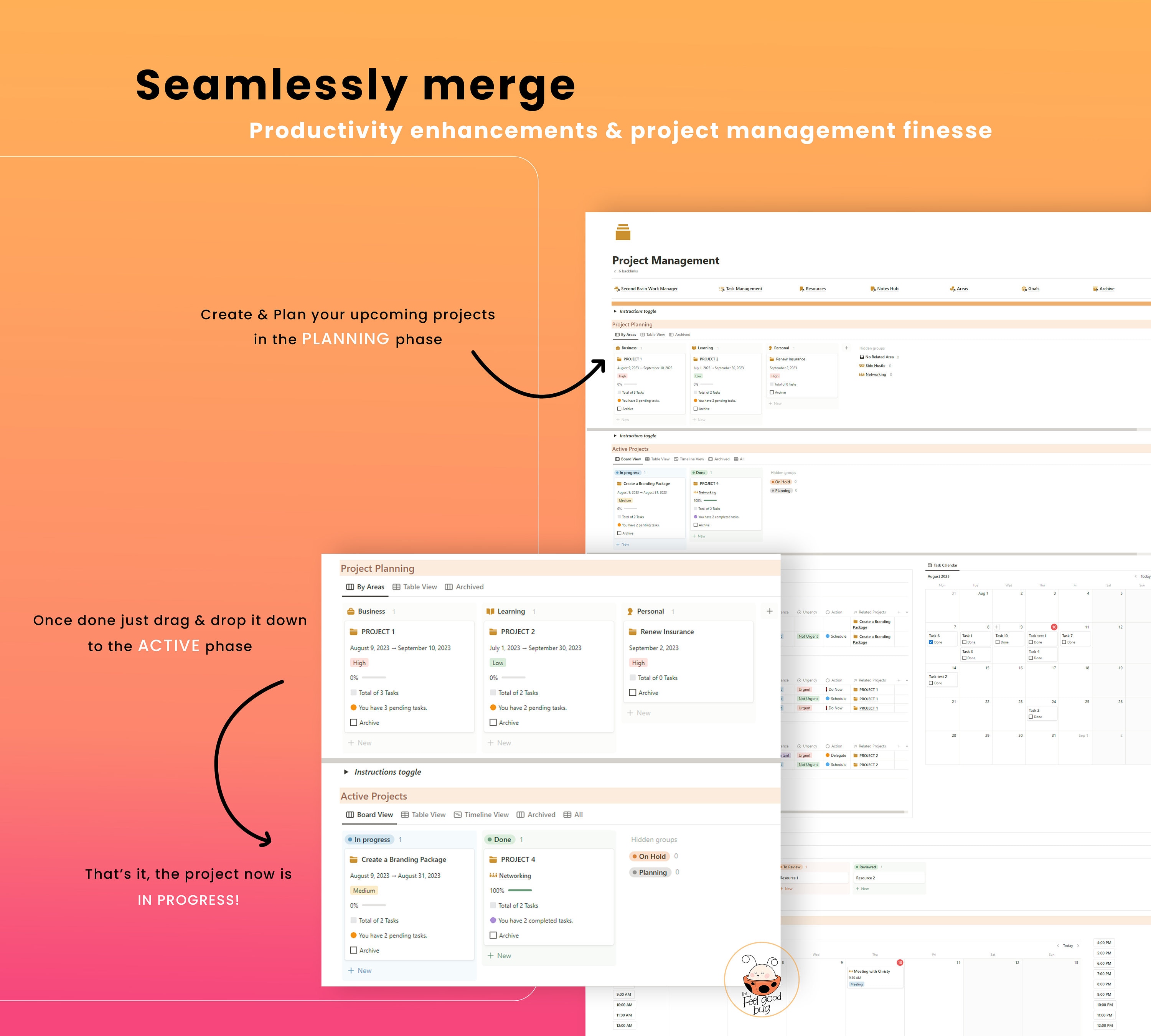 Notion Business Planner | Second Brain Dashboard | Project Task Manager ...