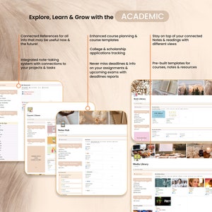 May include: A screenshot of a computer screen showing a digital note-taking app with multiple tabs labeled "Learning Resources", "Courses | Classes", "Notes Hub", "Book Library", and "Media Library". The app has a light background and features a variety of organizational tools for students.