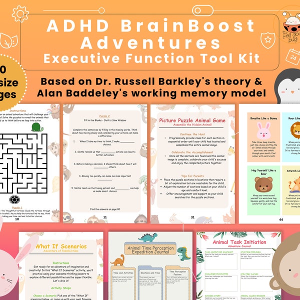 Exekutive Funktionsfähigkeiten ADHS Kinder Arbeitsblätter, Psychoedukation, Aufgabeninitiierung, ADHS Werkzeuge & Arbeitsblätter, Arbeitsgedächtnis, Kognitive Kontrolle