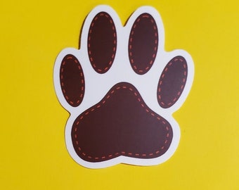 Leather look paw print waterproof sticker FREE SHIPPING within Canada