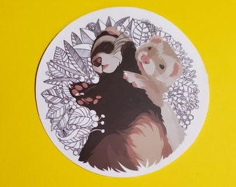 Two ferrets waterproof sticker FREE SHIPPING within Canada