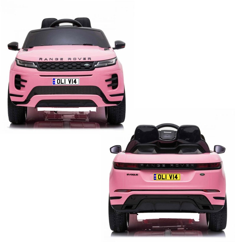 2x Kids Personalised Number Plates For Ride On & Electric Car SELF ADHESIVE 140mm x 35mm Ride On Car, Trike, Bike, Mobility Scooter image 3